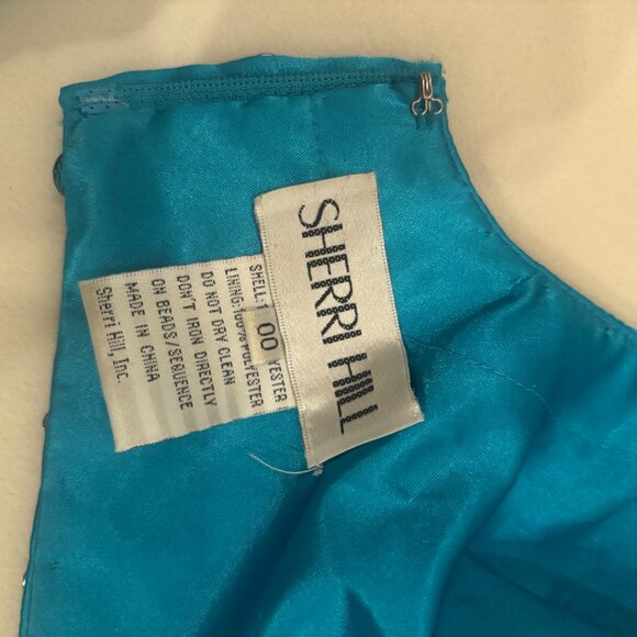 Teal Two-Piece Rhinestone Sherri Hill Prom Dress - Picture 6 of 6